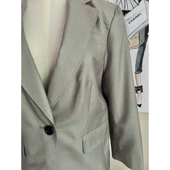 Banana Republic Womens Vintage Y2K Silk Wool Knit Gray Work Blazer Size 8 - Picture 2 of 10